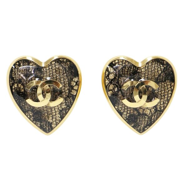 CHANEL Gold Logo Earrings - Picture 1 of 4
